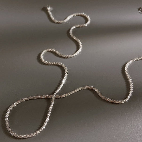 Classic Thin Tennis Necklace in 925 Sterling Silver