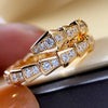 Pave Snake Design Adjustable Ring