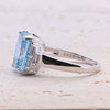 4.0CT. Radiant Cut Sterling Silver Engagement Ring (Multi Color Available)