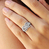 Criss Cross Knot Ring Band in Sterling Silver