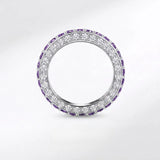 Purple Eternity Wedding Band in Sterling Silver