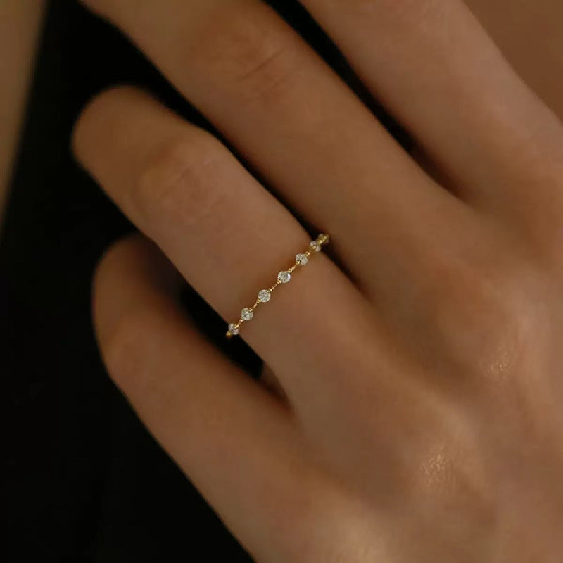 Simple Design Stackable Engagement Band in Sterling Silver for Women