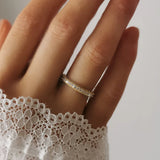 Micro Pavé Triple Row Eternity Wedding Band  Ring in 925 Sterling Silver