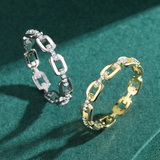 Chain Link Wedding Band in Sterling Silver