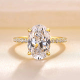 Classic 4 Prong Oval Cut Engagement Ring In Sterling Silver