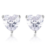 Heart Cut Sterling Silver Stud Earrings