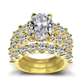 Oval Cut Bridal Set with Half-Eternity Band