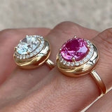 Vintage Inspired Halo Bezel Set Round Cut Engagement Ring