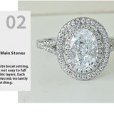 Classic Oval Double Halo Engagement Ring in Sterling Silver