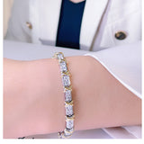 X Round Cut Bracelet in Sterling Silver