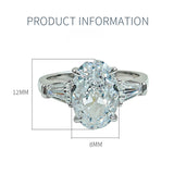 Stunning Three Stone Oval Cut Sterling Silver Ring
