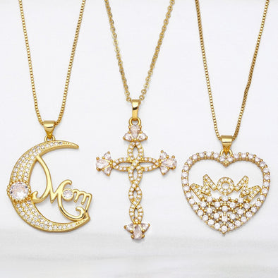 Vintage 'Mother's Day' Golden Tone Pendant Necklace