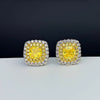 Sparkling Halo Cushion Cut Stud Earrings