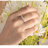7 Stone D Color Moissanite 18k White Gold Plated Ring