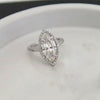 2.5CT Handmade Halo Marquise Cut Sterling Silver Engagement Ring