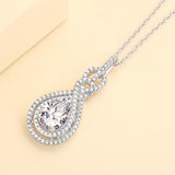 Halo Pear Cut Infinity Pendant Necklace