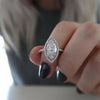 2.5CT Handmade Halo Marquise Cut Sterling Silver Engagement Ring
