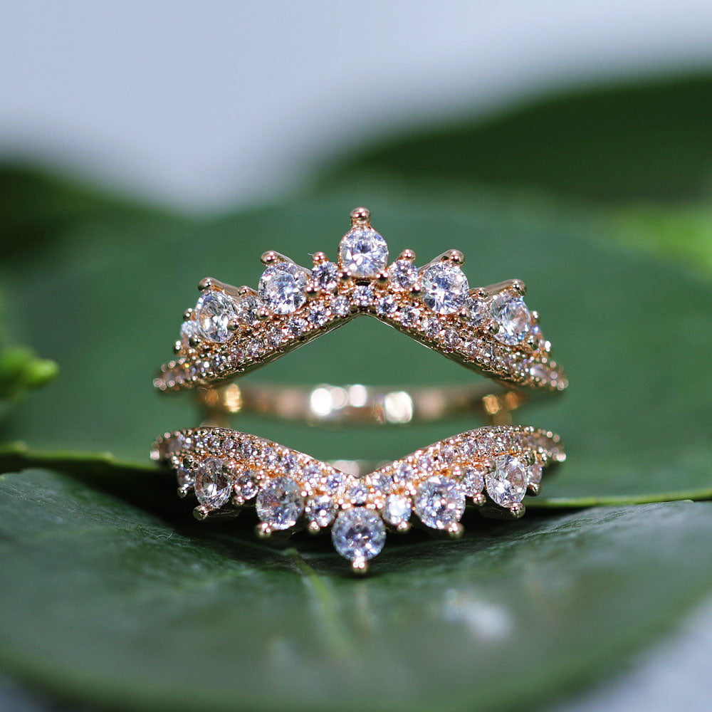 Crown-Shaped Enhancer Band In Rose Golden Tone