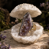 Raw Amethyst Druzy Ring – Natural Crystal Statement Jewelry