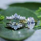 2 Pcs Oval Cut Enhancer Wedding Bridal Set
