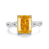 Radiant Cut engagement Ring with Twisted Band