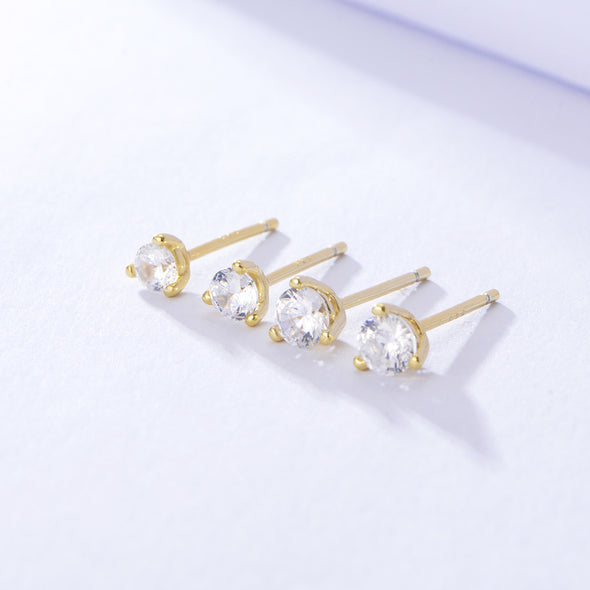 3 Prog Stud Earrings in Sterling Silver