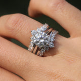 2 Pcs Round Cut Enhancer Wedding Bridal Set In Sterling Silver