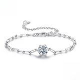 D Color 1 Carat Moissanite Chain Bracelet in Sterling Silver