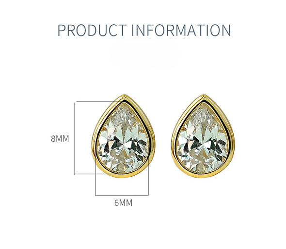 Luxury Oval Cut Sterling Silver Stud Earrinngs