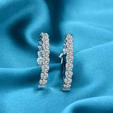 Classic Sterling Silver Round Cut Hoop Earrings