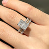 Stunning Radiant Cut Two Tone Bridal Set