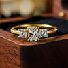 Luxury Three Stone Design Ice Cut Ring