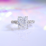 Radiant Cut engagement Ring with Twisted Band