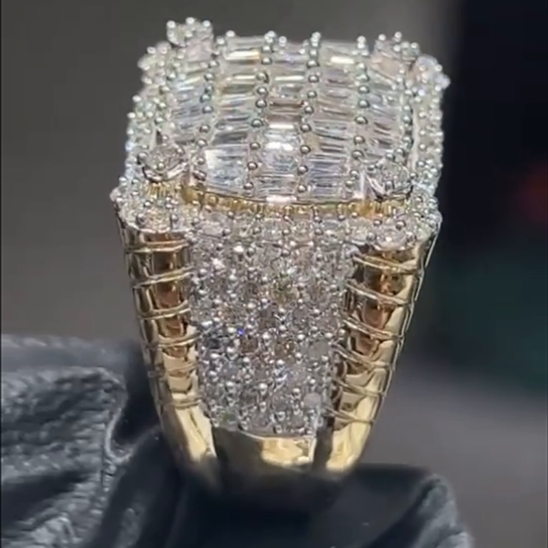 Handmade 2.5ctw Baguette Cut White Sapphire Men's Ring