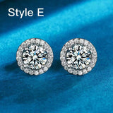 Exquisite Moissanite Stud Earrings In Sterling Silver
