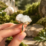 Raw Clear Quartz Crystal Ring