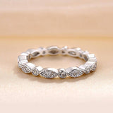 Vintage Eternity Art Deco Stacking Wedding Band In Sterling Silver