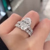 Gorgeous 2 Pcs Oval Cut Sterling Silver Bridal Set