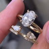 2 Pcs Elegant Oval Cut Golden Tone Bridal Set