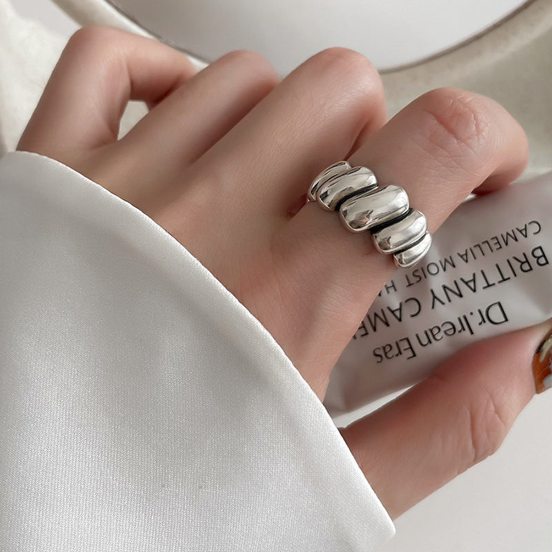 Retro INS Style Square Adjustable Open Rings