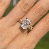 2PCS Rectangular Radiant Cut Solitaire Engagement Ring & Eternity Wedding Band Set – Gold Plated 925 Sterling Silver Bridal Rings for Women