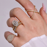 2Pcs Oval Cut Bridal Ring Sets in 925 Sterling Silver