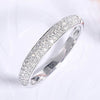 Exclusive 3 Rows Round Cut Half-Eternity Sterling Silver Wedding Band