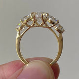 Round Cut Five Stone Engagement Ring In Sterling Silver