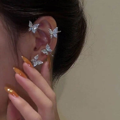 Exquisite Two Tone Butterfly Design Left Ear Cuff