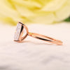 Stunning Radiant Cut Sterling Silver Bridal Set In Rose Golden Tone