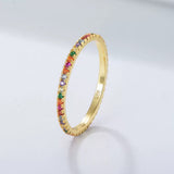 Rainbow Eternity Multicolor Stacking Ring Wedding Band