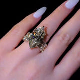 Luxury Marquise Cut With Hidden Halo Sterling Silver Bridal Set