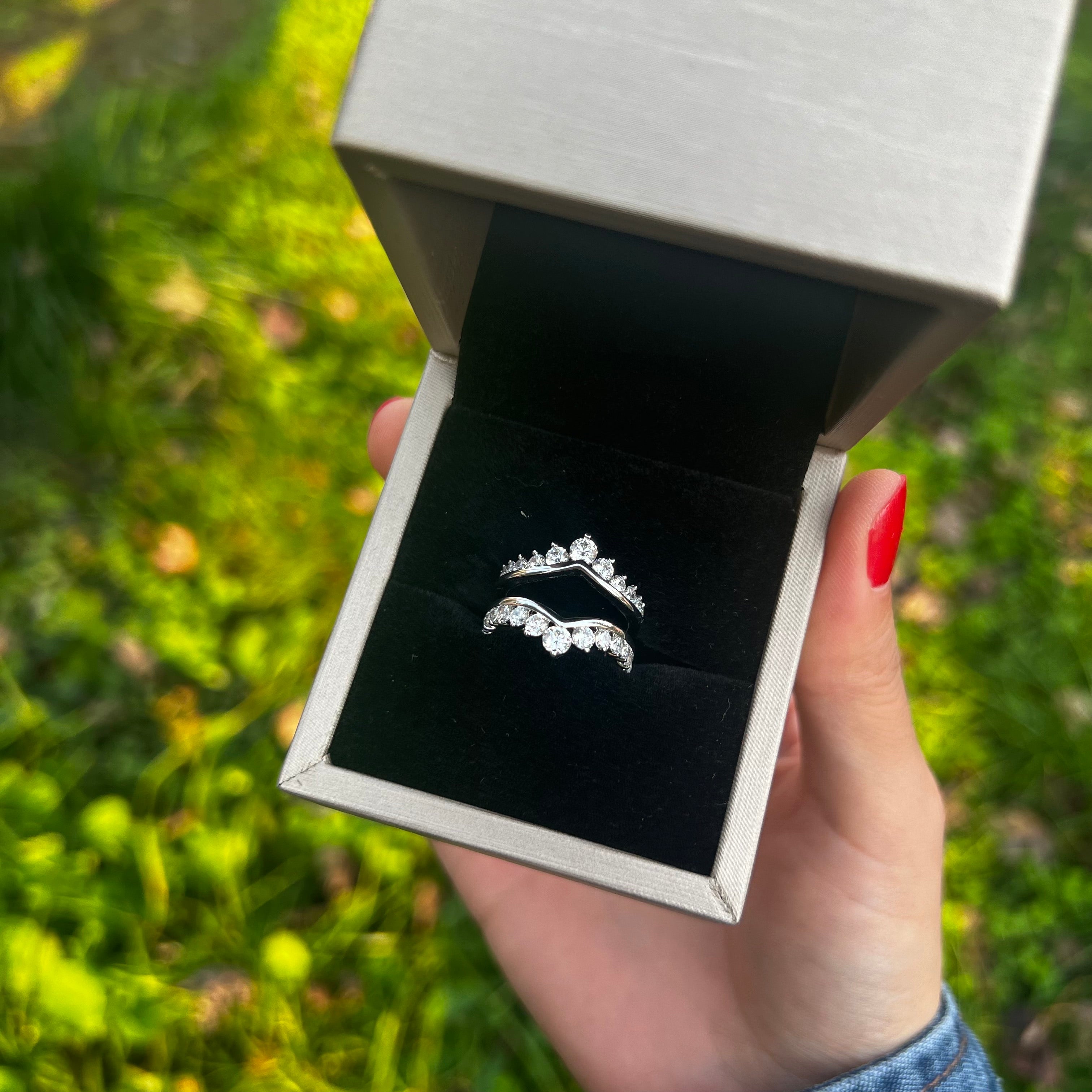 Crown-Shaped Sterling Silver Enhancer Band