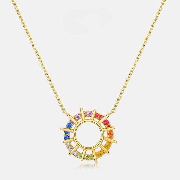 Special Sunflower Design Silver Necklace